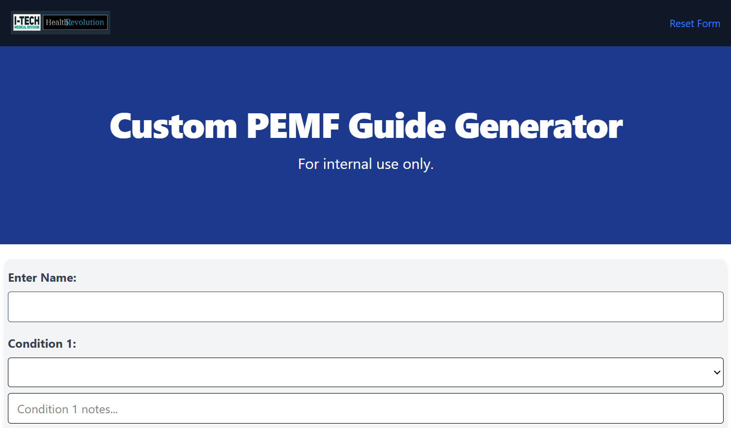 screenshot of guide generator application