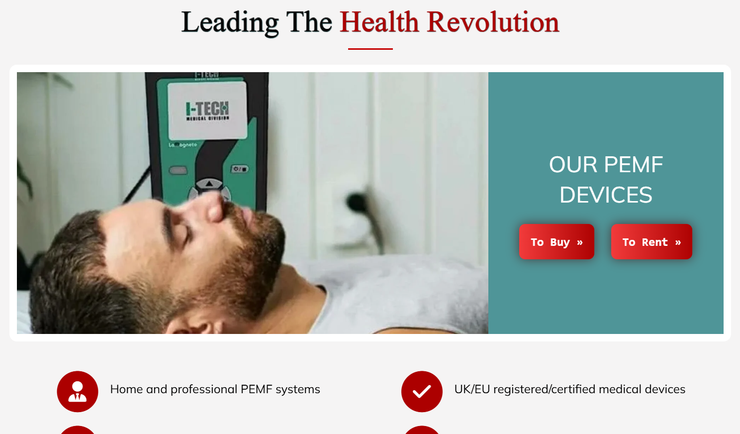 screenshoot of medical tech company website
